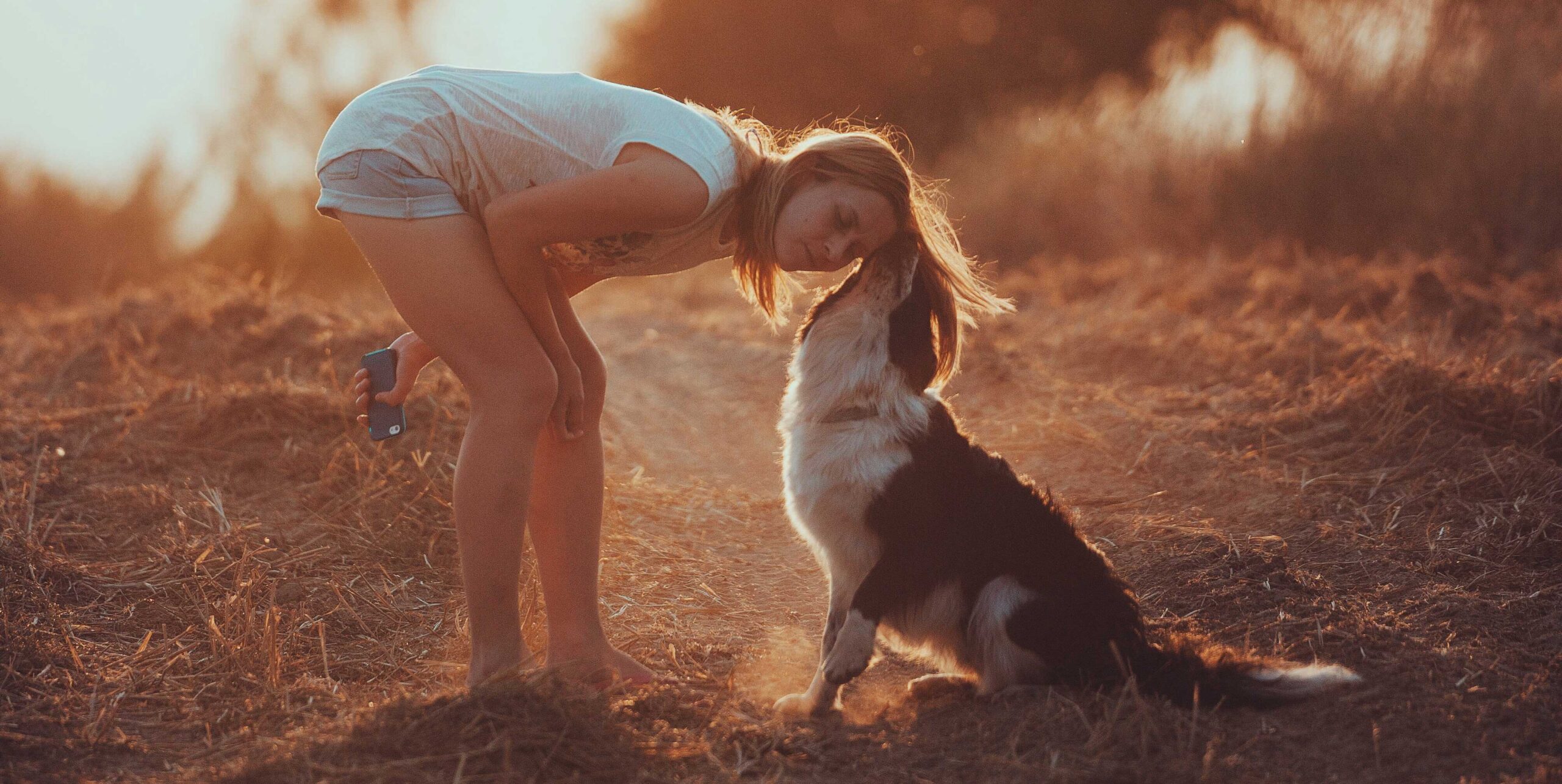 woman and dog